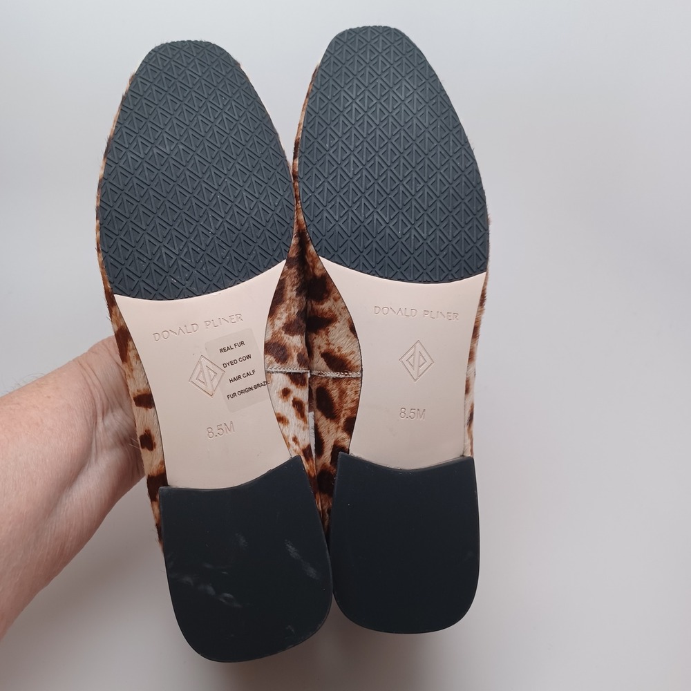 Donald Pliner Womens Leopard Calf Hair Reena Loafers Flats Brown Tan US 8.5 M - Picture 12 of 13
